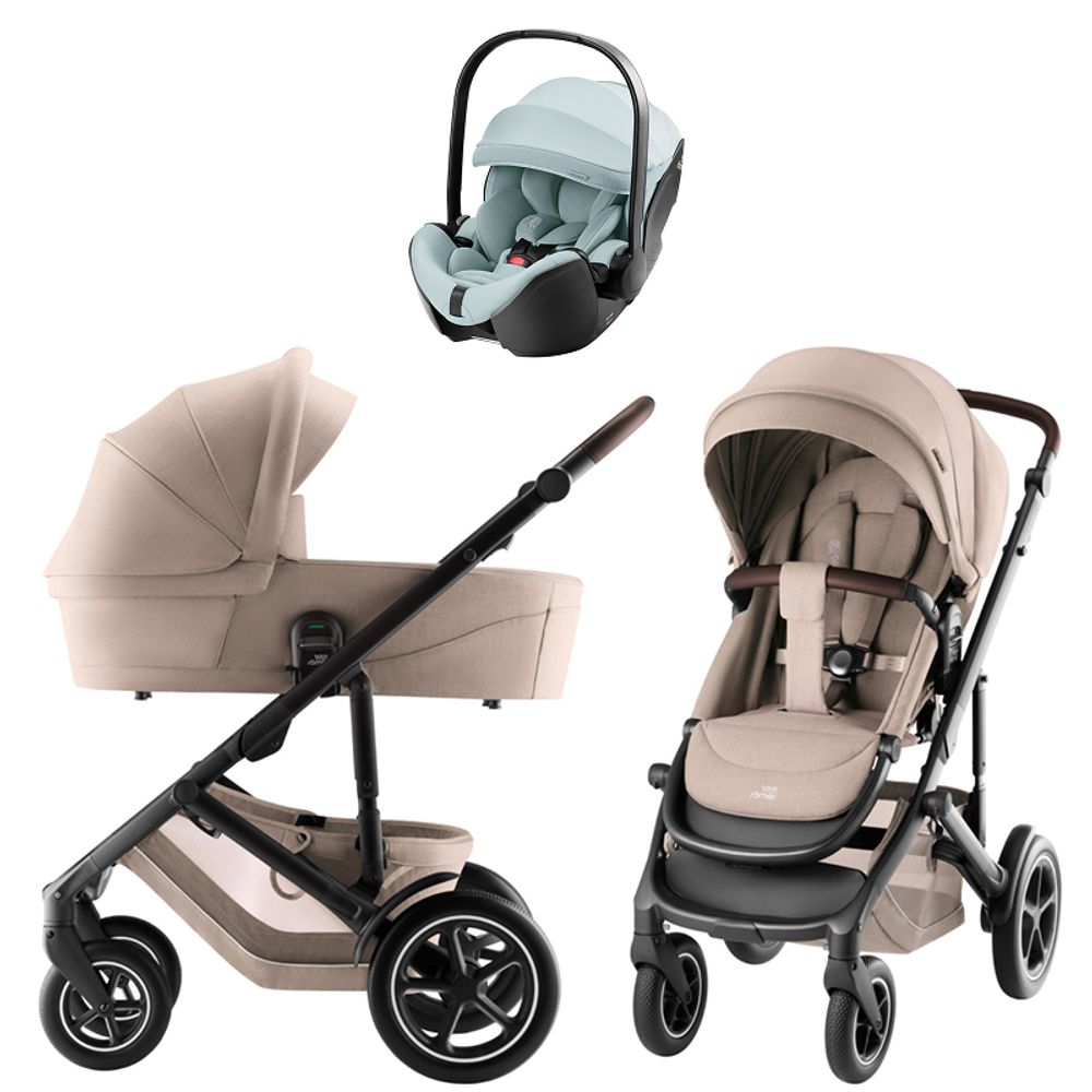 Коляска 3 в 1 Britax Roemer Smile 5Z Style и автокресло Baby-Safe PRO Style Harbor Blue Teak
