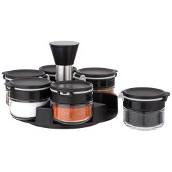 НАБОР ЕМКОСТЕЙ ДЛЯ СПЕЦИЙ 6ШТ 85МЛ НА ПОДСТАВКЕ AGNESS