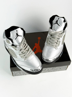 Кроссовки Nike Air Jordan 5 Retro Wings #B112 (сереб.)