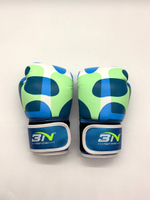 Перчатки для бокса BN белый\синий\зеленый