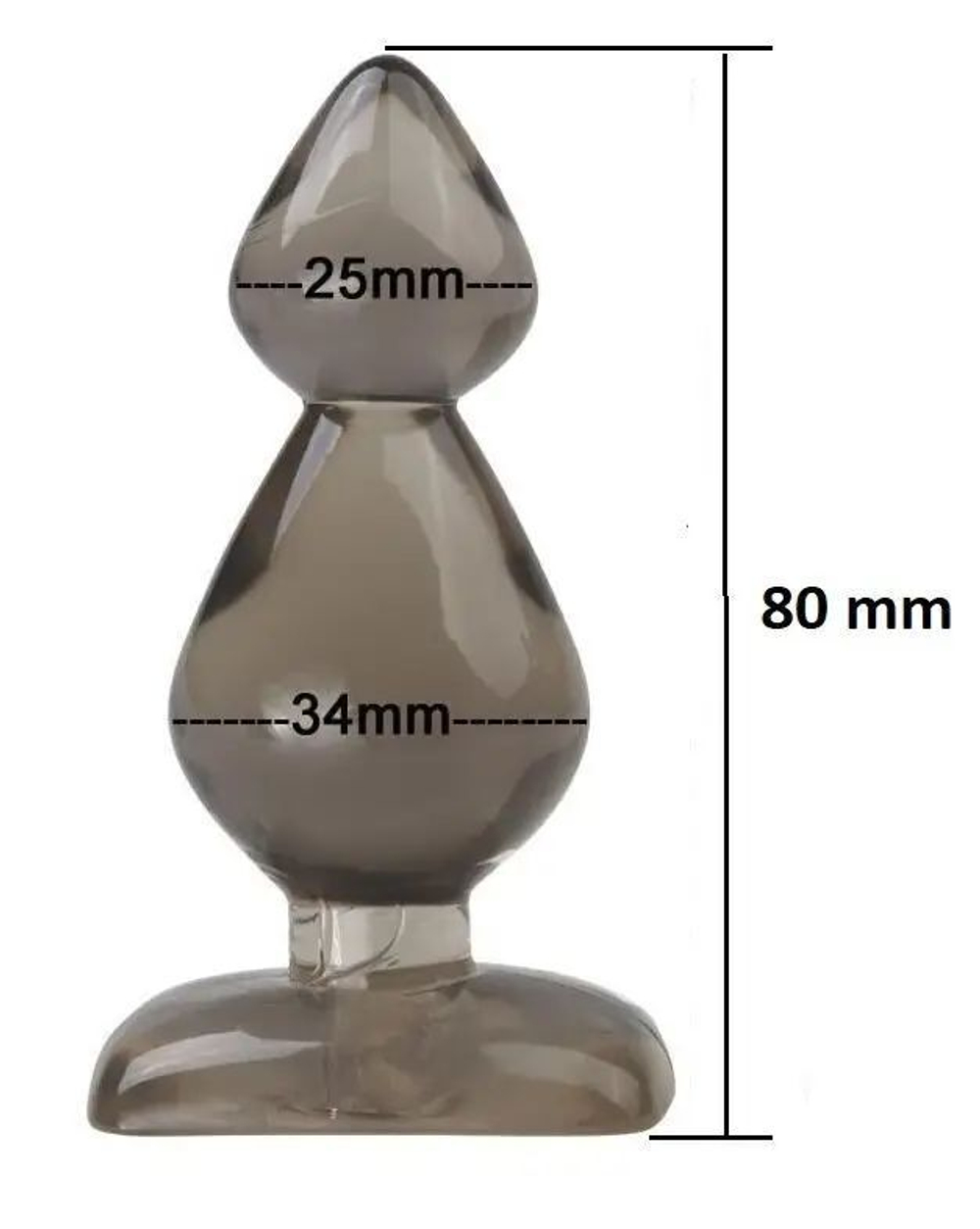 Дымчатый анальный плаг в форме пирамидки - 8 см. (Цвет: дымчатый)