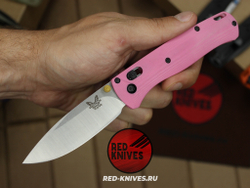 Нож Benchmade 535 Bugout G10 A+++ - розовый рук., сатин клинок RK/Н47