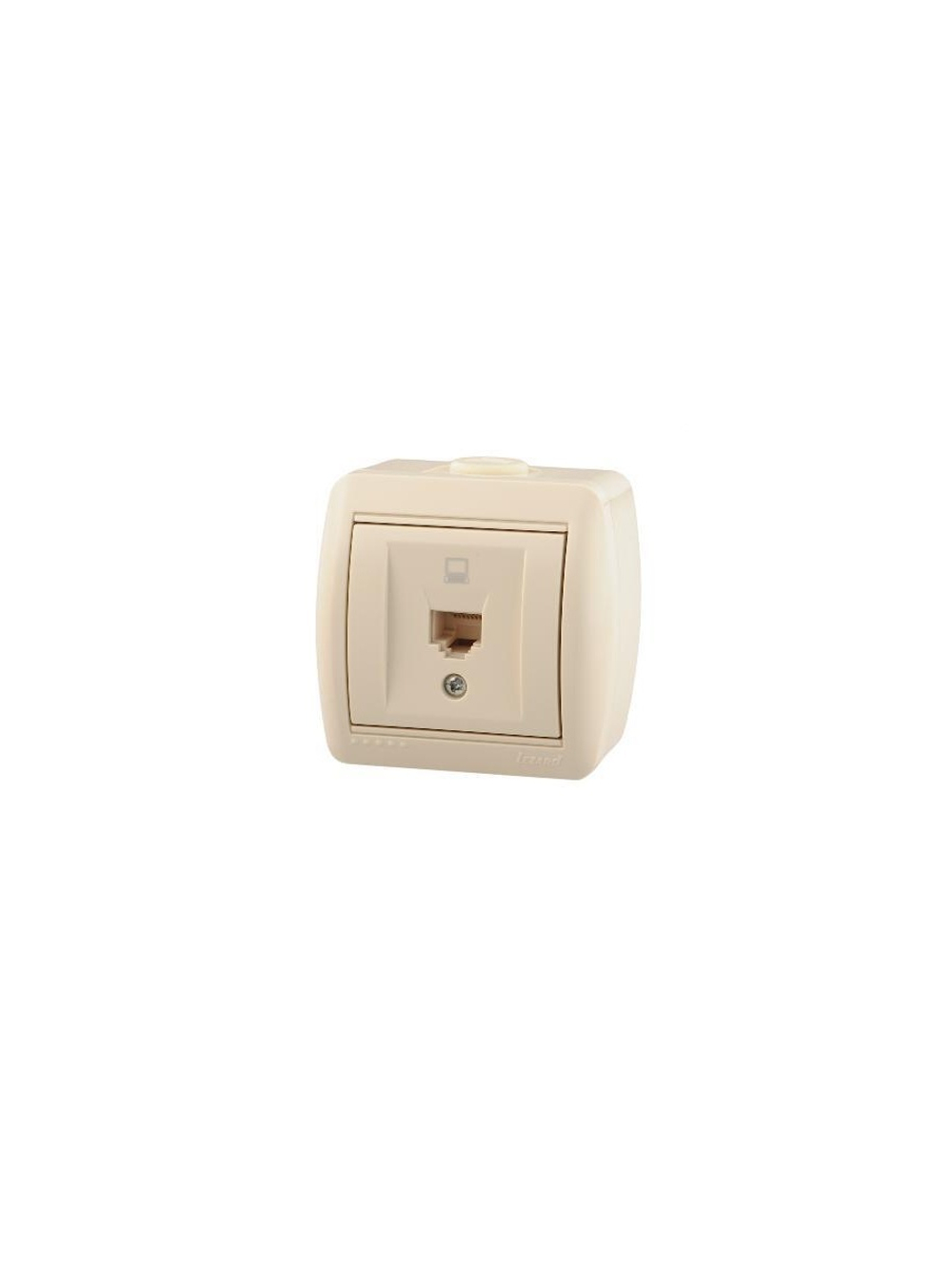 Розетка компьютерная 1-м ОП Nata RJ45 16А IP20 крем. LEZARD 710-0300-139