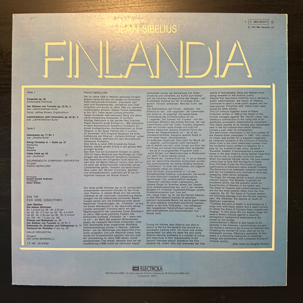 Сибелиуc - Финляндия (Германия 1983г.)