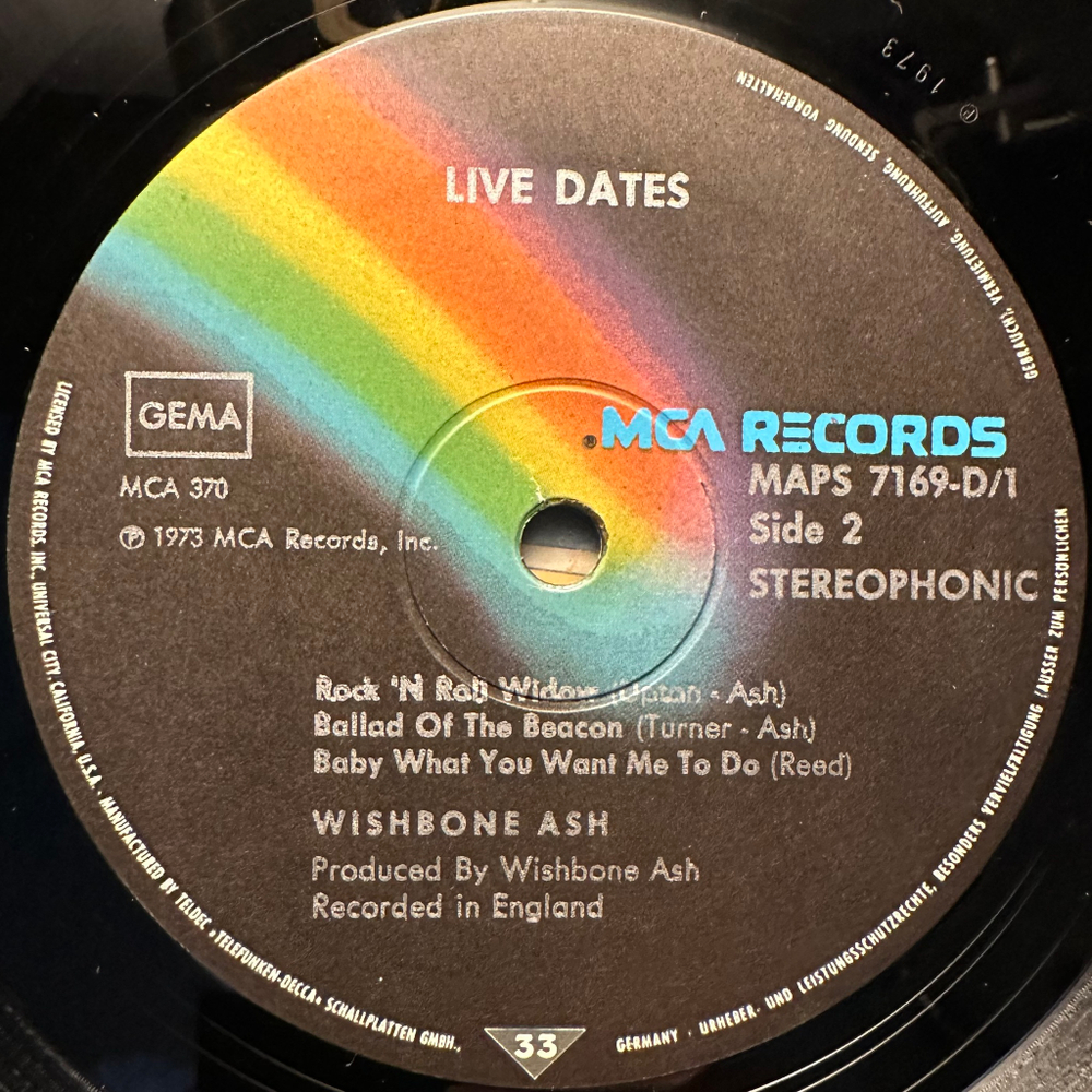 Wishbone Ash - Live Dates 2LP (Германия 1973г.)