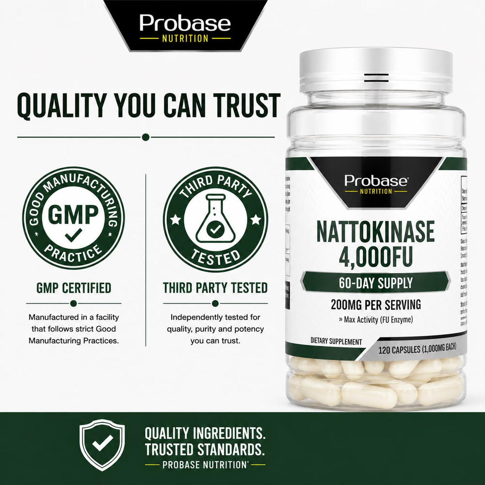 Probase Nutrition, Наттокиназа, 120 капсул (100 мг на капсулу)