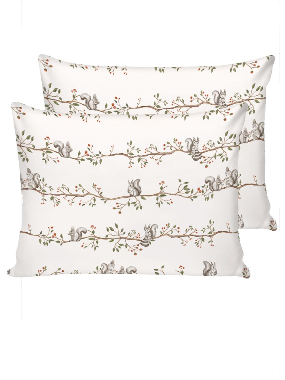 Наволочка комплект 2шт перкаль Сказка "Белки" 40x60 см на молнии