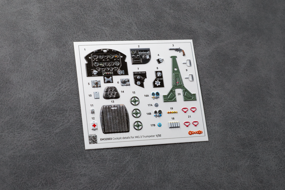MiG-3 Cockpit details for Trumpeter 1:32 (3D decal)