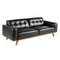 Трехместный диван Angel Cerda 5606-3P, черная кожа