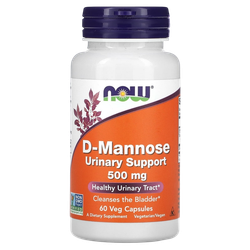 Now Foods D-Mannose 500 mg 60 / 120 / 240 veg capsules , Д-Манноза