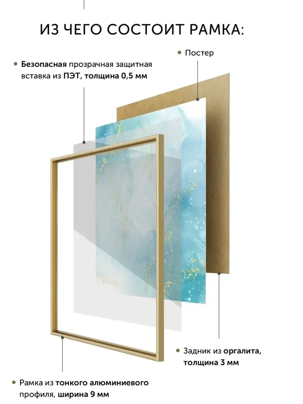 Металлическая рамка А2 (420х594 мм)