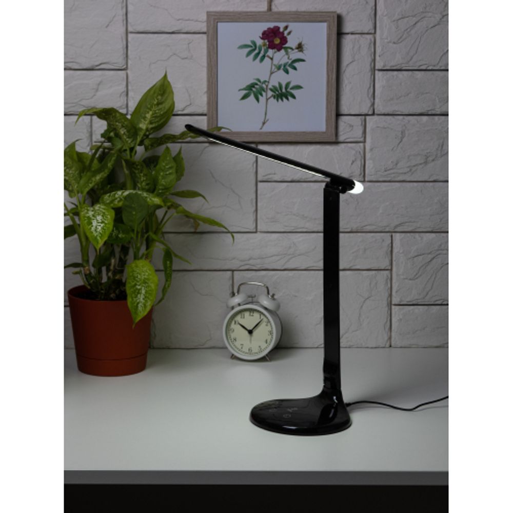 Настольный светильник ЭРА NLED-482-10W-BK светодиодный с ночником черный