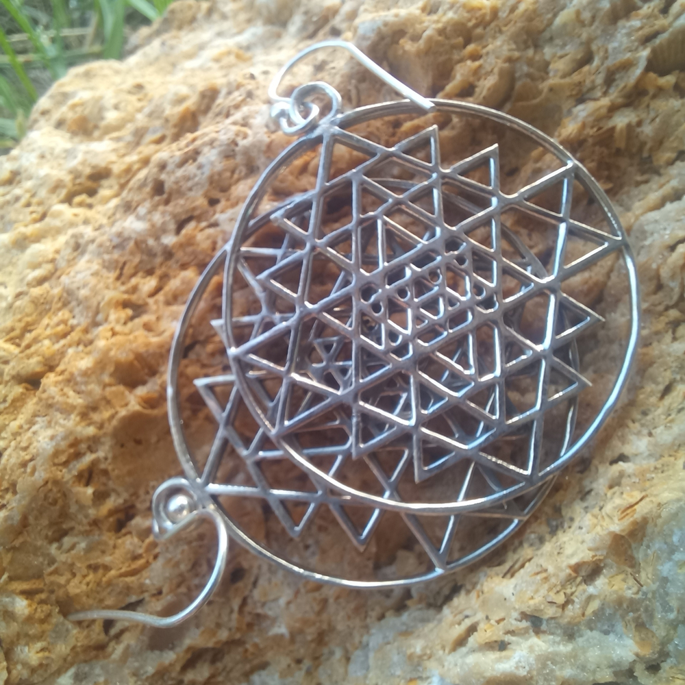 Серьги ШРИ ЯНТРА, серебро