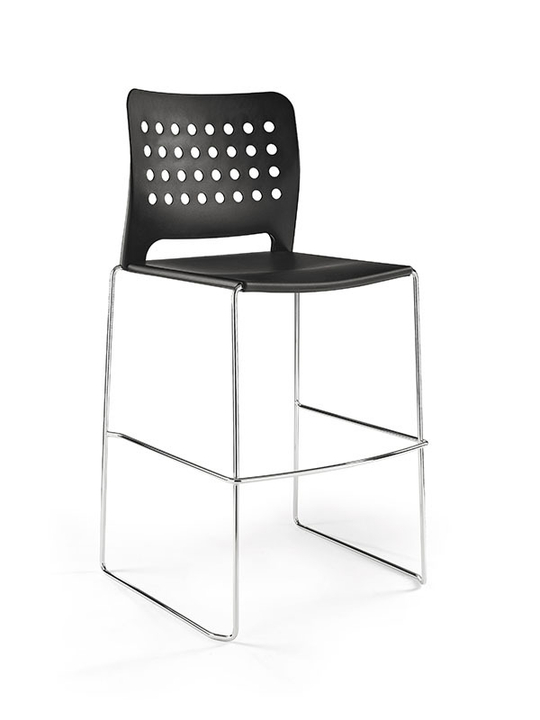 Holes стул на полозьях кухонный/барный с мягким сиденьем