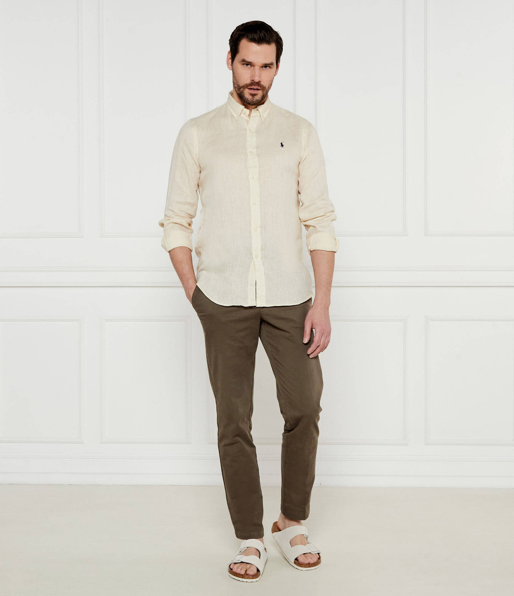 Льняная рубашка POLO RALPH LAUREN - кремовый(710968915)