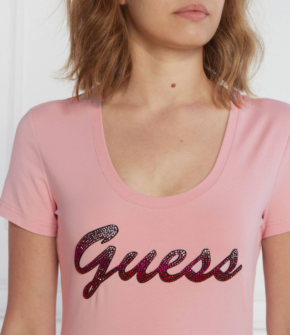 Футболка SS RN SHINY GUESS - пудро-розовый(W3BI31 J1314)