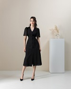 06-03-23 SS Хлопковое платье из "шитья" черное