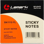 Бумага самокл. 76*76 100л.желтая пастель (Lamark)