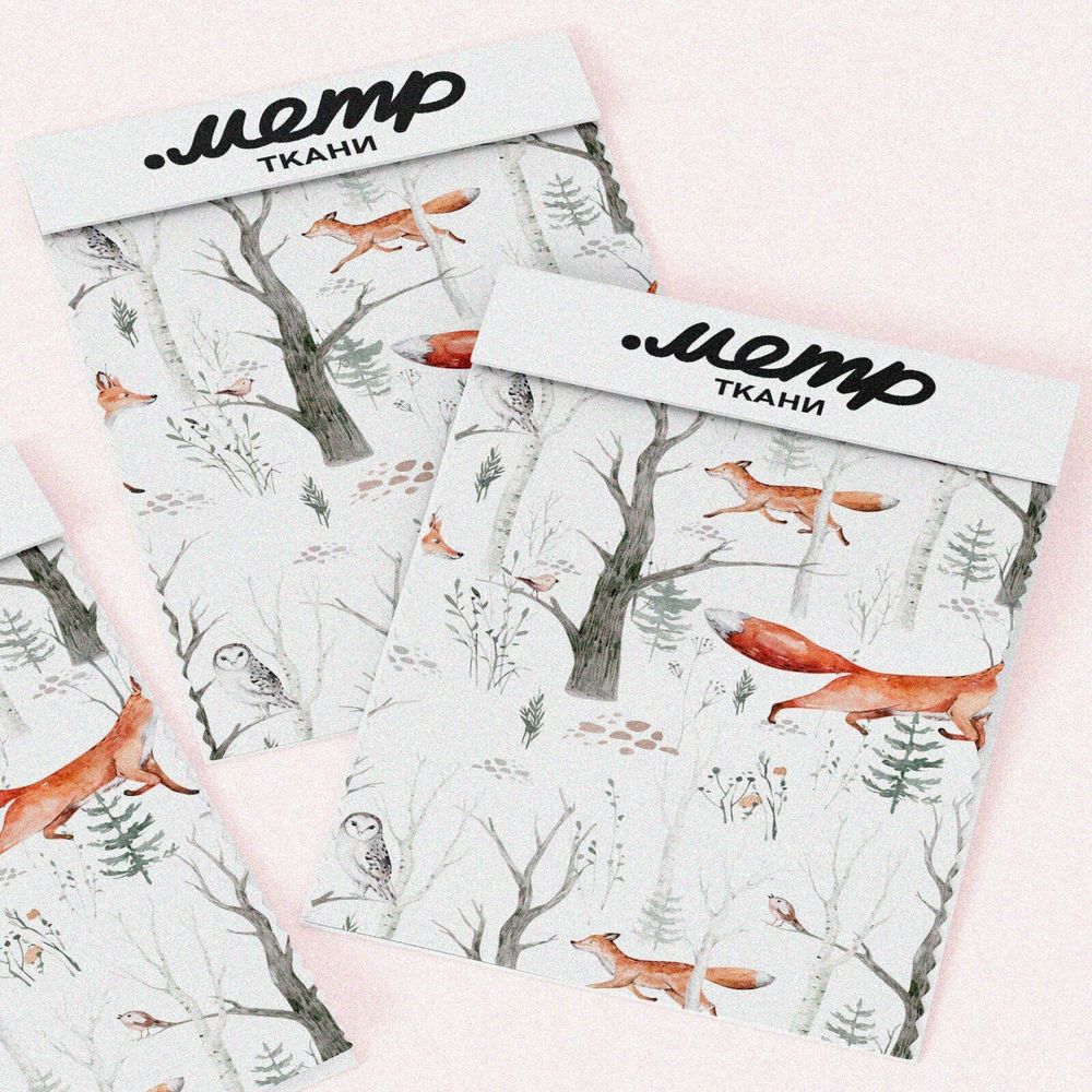 Ткань барби грациозная лисица между деревьями