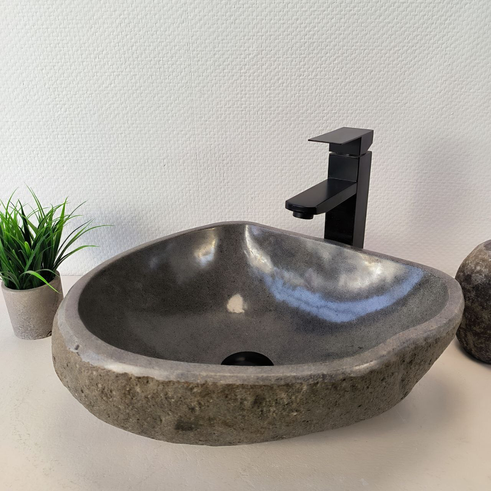 Раковина из речного камня RS-66017 45х37х15 из натурального камня