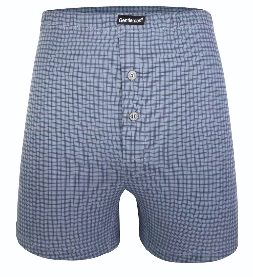 Боксеры свободного кроя в мелкую клетку (Размер: M) (Цвет: синий)