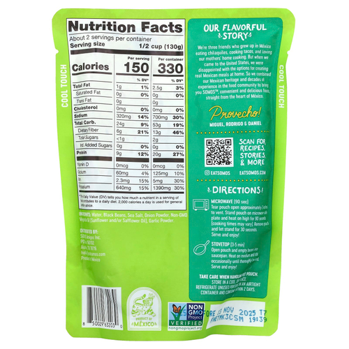 Somos, Мексиканская черная фасоль, 283 г (10 унций)