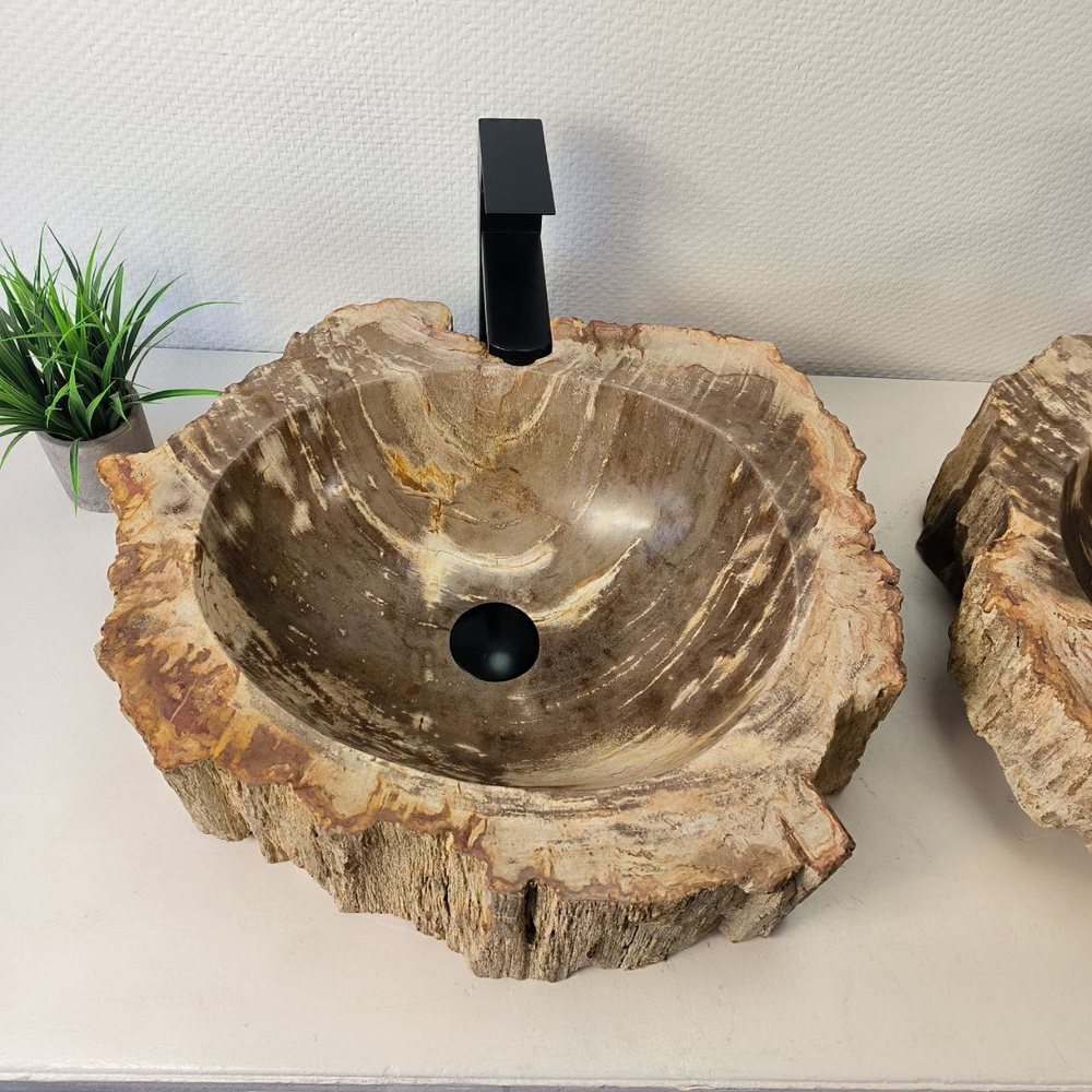 Раковина из окаменелого дерева ПАРА! OD-66073 52*45*15 из натурального камня