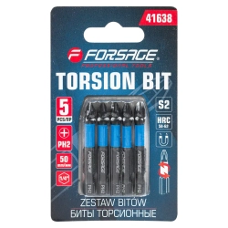 Биты торсионные, набор 5пр. Forsage F-41638