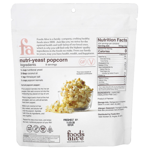 Foods Alive, розовая гималайская соль, мелкого помола, 454 г (16 унций)