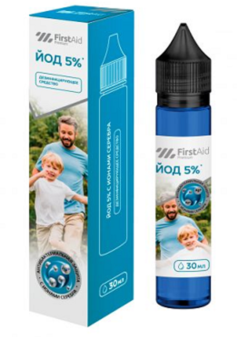 Йод раствор 5% с ионами серебра First Aid Premium (Ферстэйд Премиум), 30 мл