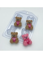 Пластиковая форма для конфет Мишка с сердцем МИНИ