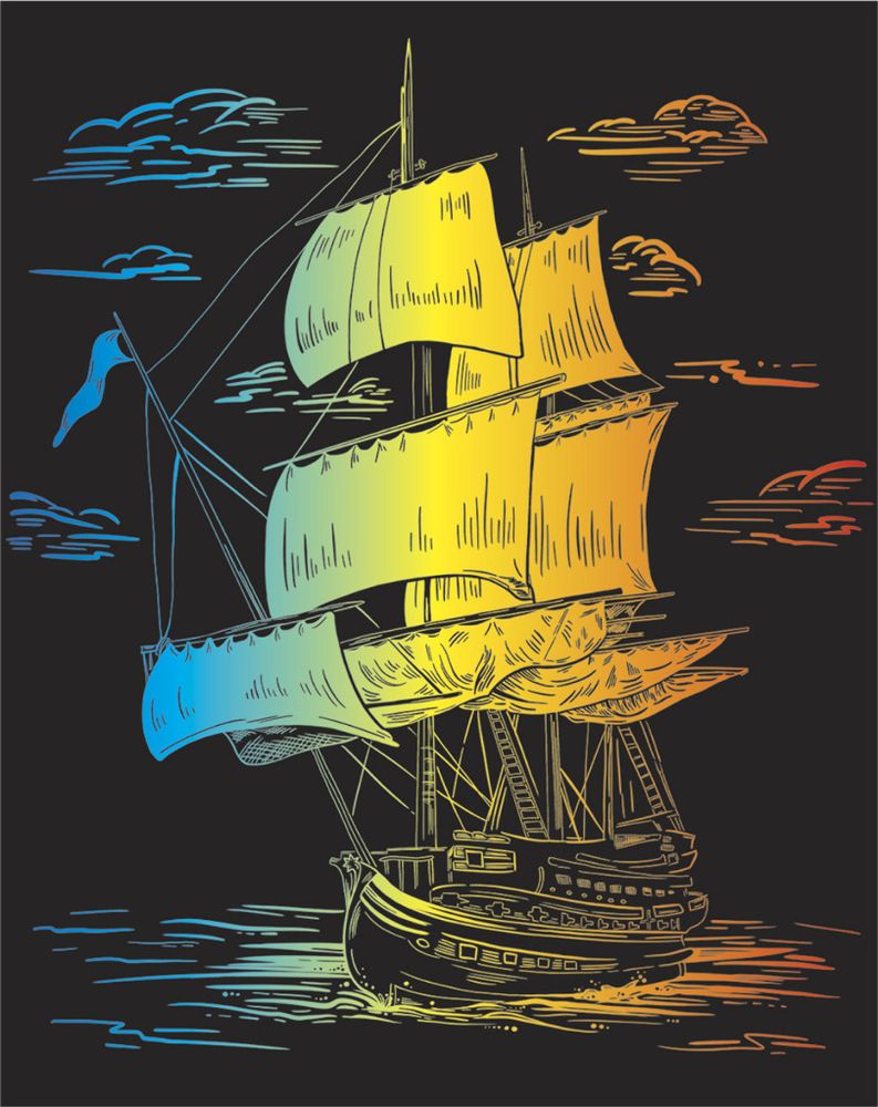Набор для творчества ГРАВЮРА-блокнот Цветная ХОББИУС SGHK Корабль (90971440904)
