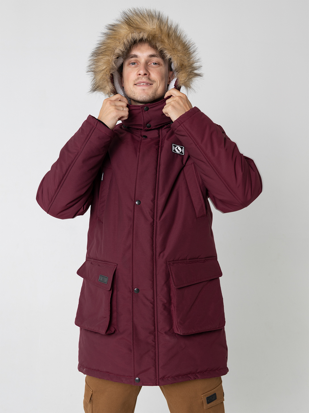 Парка зимняя Город Горький хаки бордо