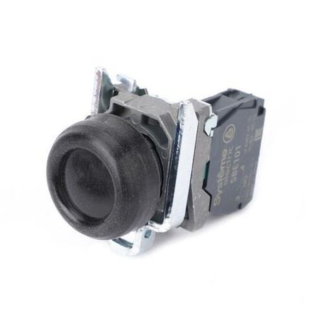 Кнопка модульная SB4 в сборе 22мм выступающая с возвратом металл 1НО черн. SE SB4BP21