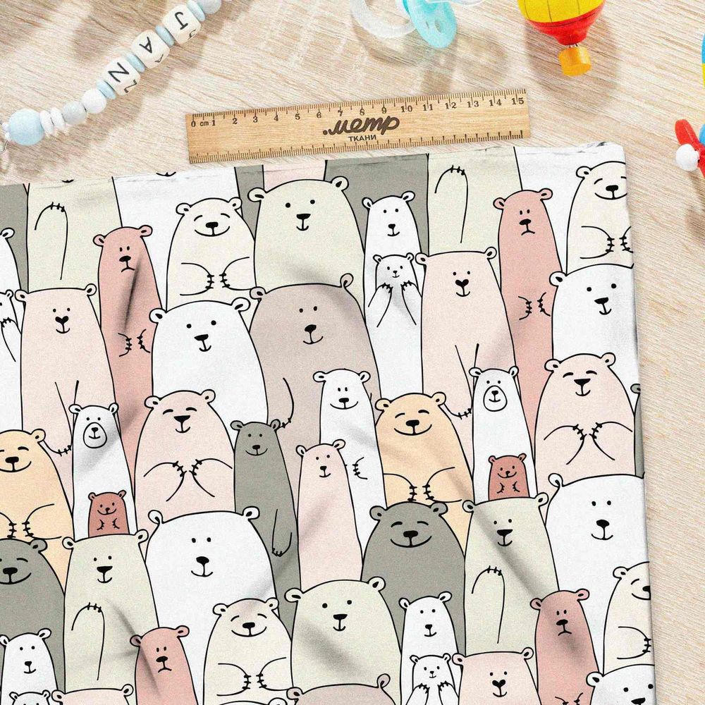 Ткань оксфорд 600 толпа медведей