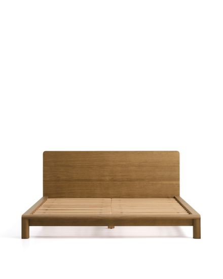 Кровать Arelida из дуба со светло-коричневой отделкой, для матраса 180 x 200 см