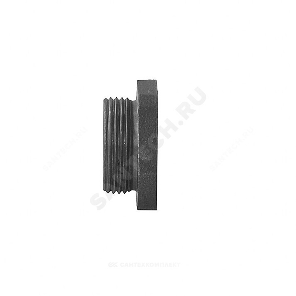 Заглушка (пробка) проходная 1 1/4"x1/2" левая резьба для чугунных радиаторов QLCX