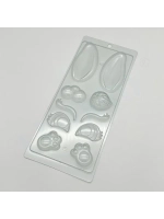 Пластиковая форма для шоколада Заяц / Глазки, ушки, лапки, хвост