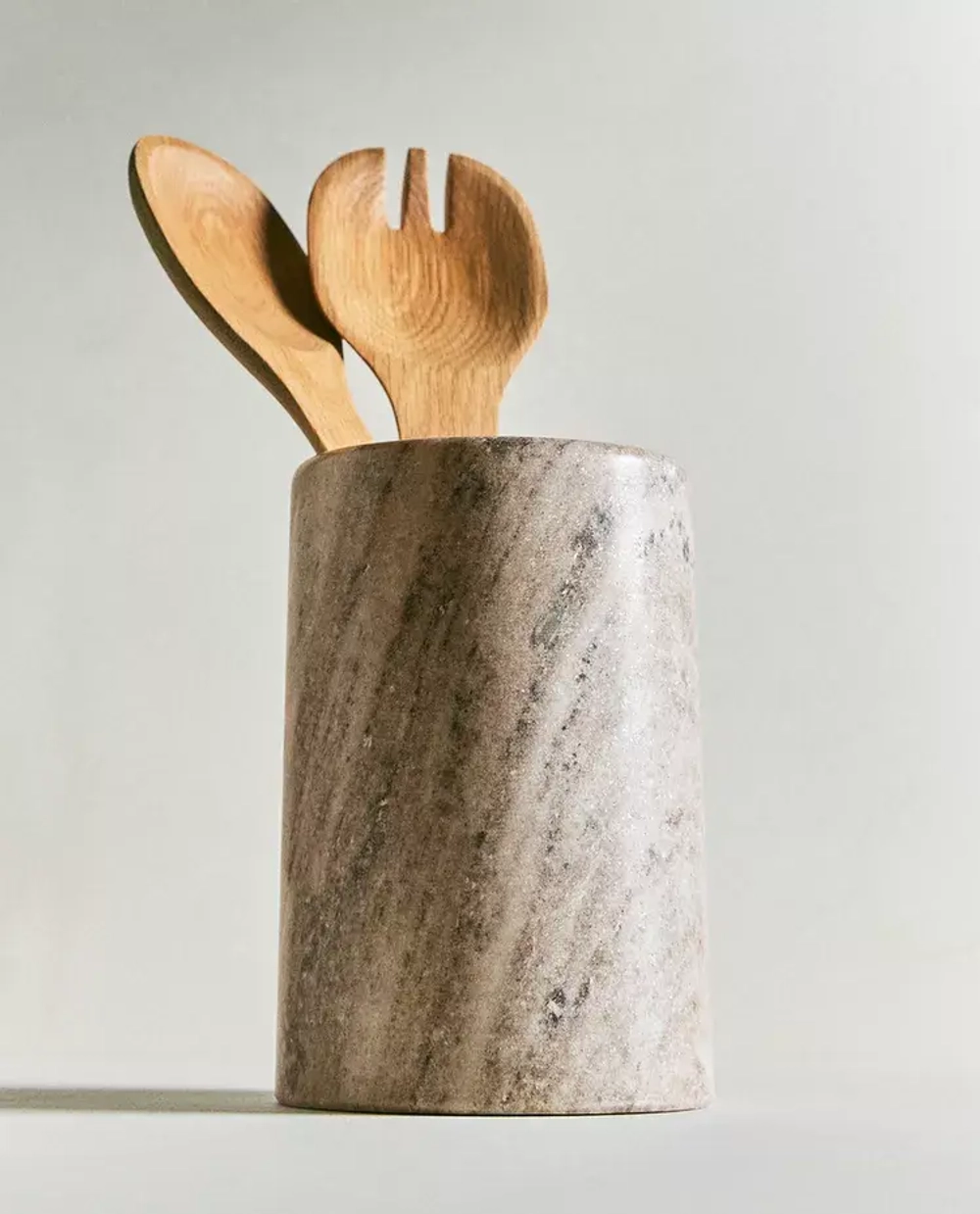 ZARA HOME МРАМОРНАЯ БАНКА ДЛЯ КУХОННОЙ УТВАРИ, СЕРЫЙ