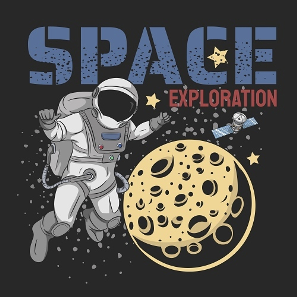 Принт Space exploration черный