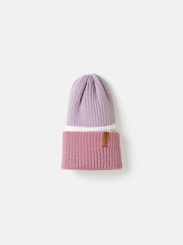 Шапка тыква из смесовой шерсти однослойная Колор блок 