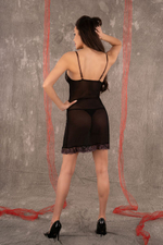 Пикантная сорочка Morinim с кружевным подолом (Размер: L-XL) (Цвет: черный)