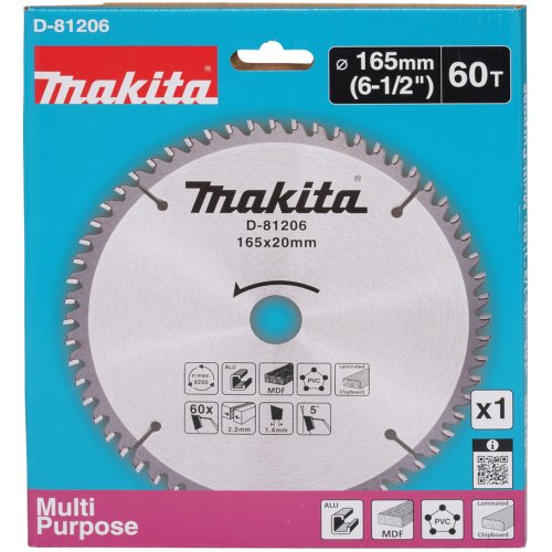 Диск п/п Makita 165*20*2.2/1.4*60T   (D-81206) универсальный