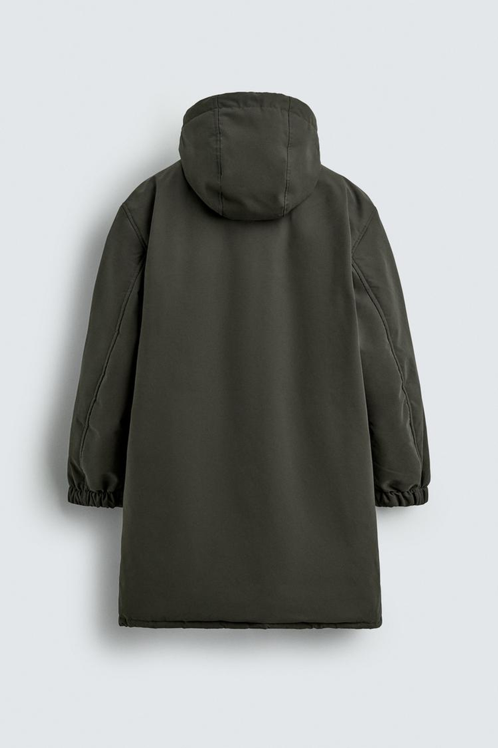 ZARA СТЕГАНАЯ КУРТКА С КОМБИНИРОВАННОЙ ОТДЕЛКОЙ, ХАКИ