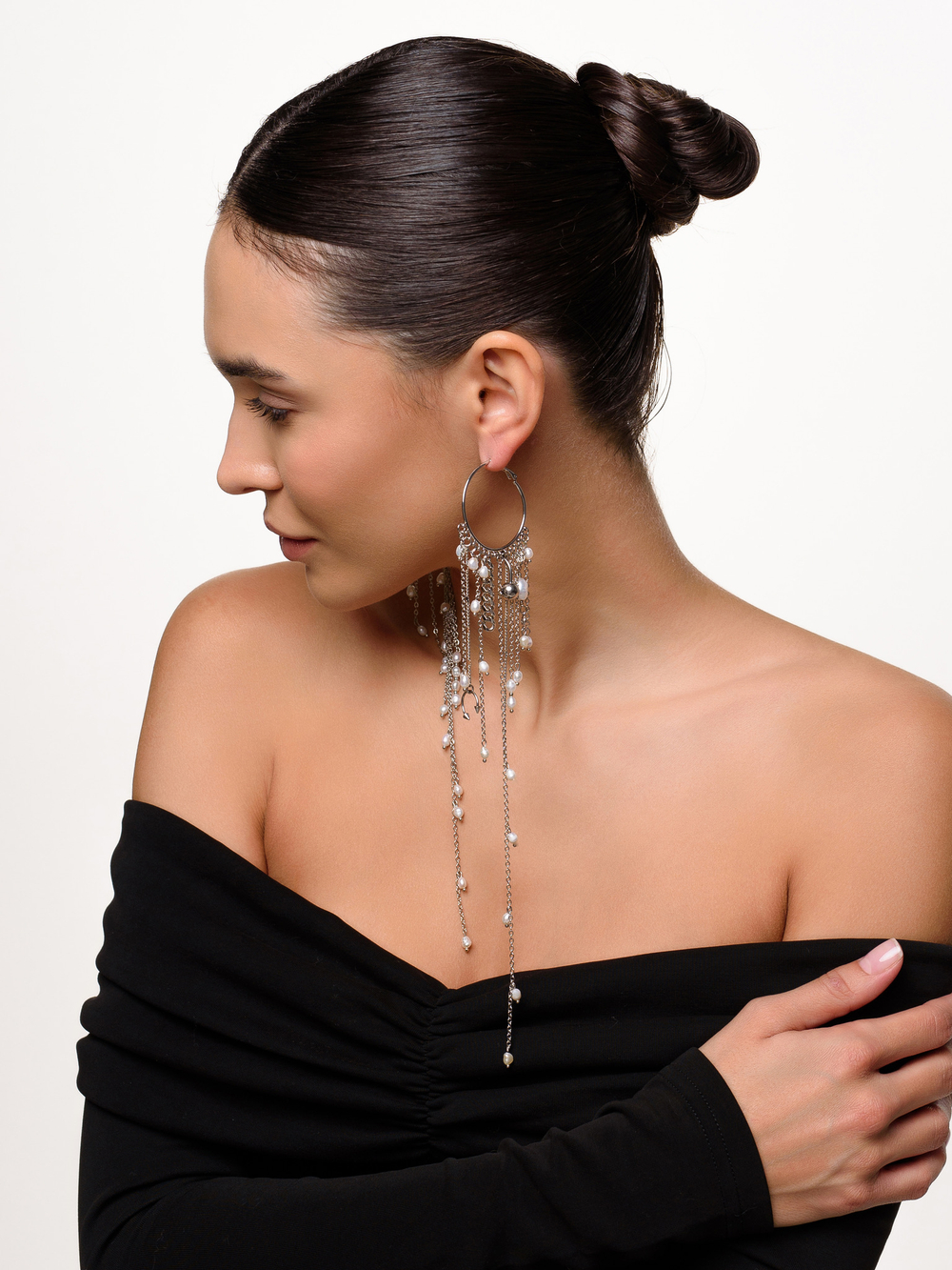 Серьги "Pearl fantastic kongo" Silver