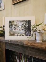 Картина авторская акварельная в паспарту 30х40 см на стену для интерьера "Пейзаж в стиле Фрэнк Эбера"