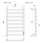 Полотенцесушитель электрический Point Атлант PN18848B П8 400x800, диммер справа, черный