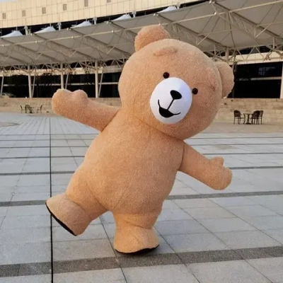 Костюм "Мишка бежевый", высота 2,0 метра, надувной, размер взрослый