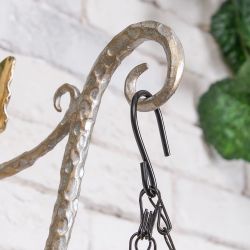 Кронштейн для цветов Птичка Терра Ливз Айвори Мраморное золото