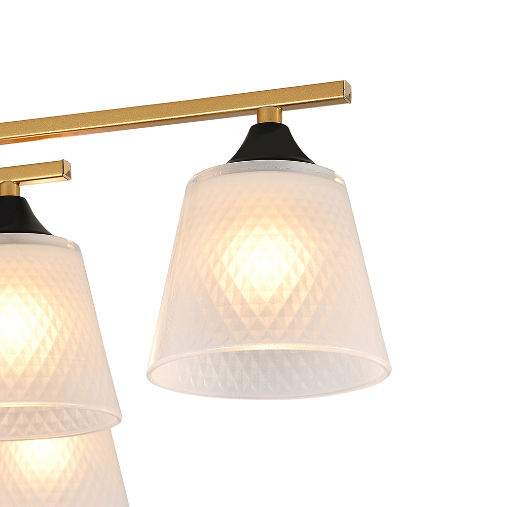 Люстра потолочная 8x40Вт E27, металл/стекло, шампань, белый матовый плафон